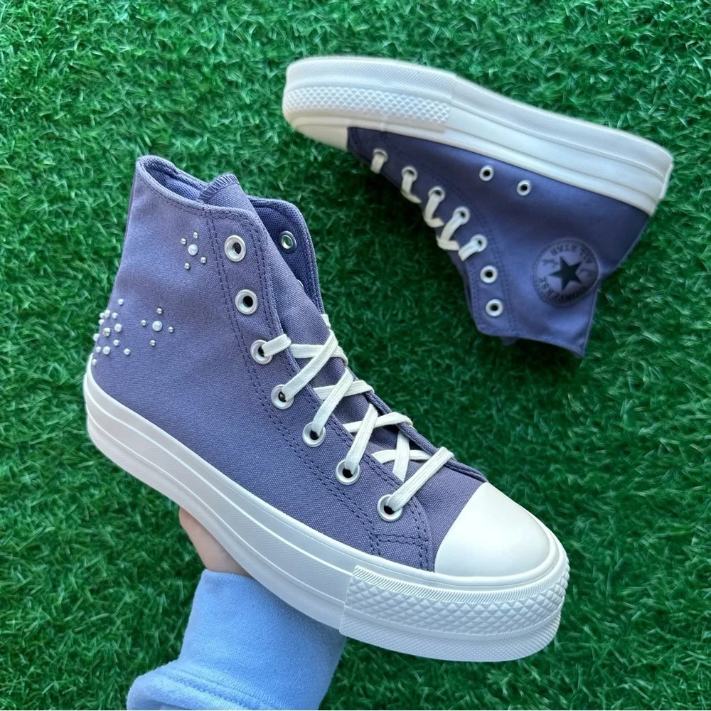 🎁Converse Chuck Taylor All Star Ctas Lift Hi Lavender Ash - Picture 4 of 12